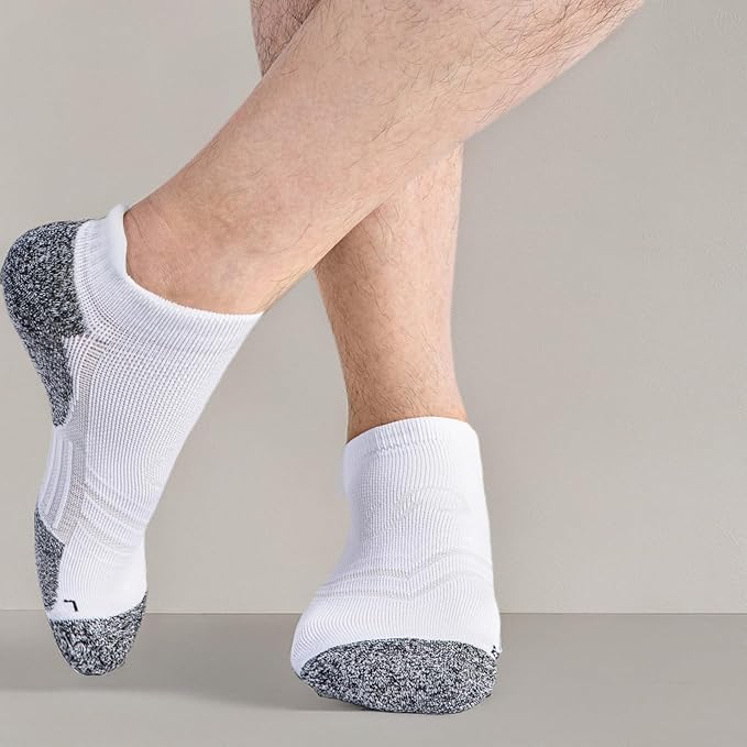 CWVLC No Show Sports Compression Socks for Men Women with Cushion (4/8 Pairs)