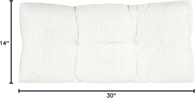 Klear Vu The Gripper Omega Non-Slip Tufted Bench Cushion for Indoor Furniture, Entryway Storage, Bay Window, Corner Nook or Piano Seat, 30 Inches, 01 Ivory
