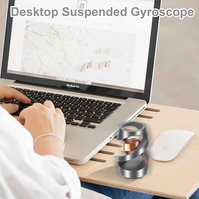 Upgraded Fidget Toys Adult, Kinetic Spinning Desk Toys, Kinetic Optical Illusion Toys, Kinetic Desk Fidget Spinner Toys, Cool Gadget Relieve Stress Anxiety Fidget Toys for Office for Adult(Rose Gold)