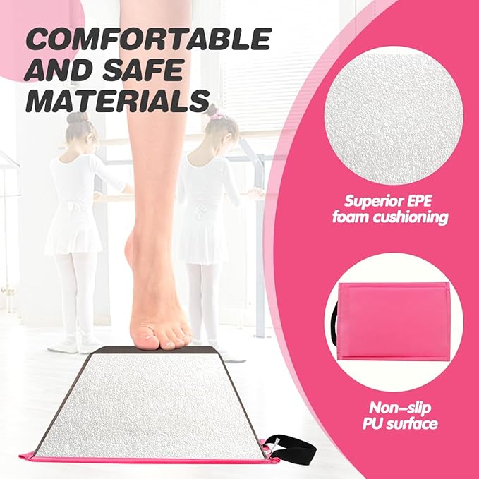 FBSPORT Cheer Stunt Training Stand, PU Non-Slip Stunt Trainer Flyer Stand Cheer for Promotion and Development of Flexibility, Coordination (Pink)