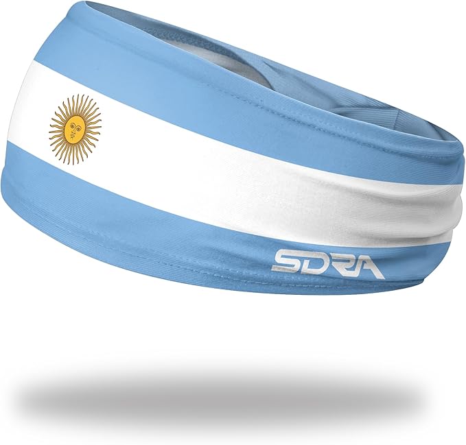 Suddora Country Flag Headbands, Wide National Flag Headbands for Sports Events, Non-Slip Fabric Sweatbands for Soccer, Tennis, Workout, Costume
