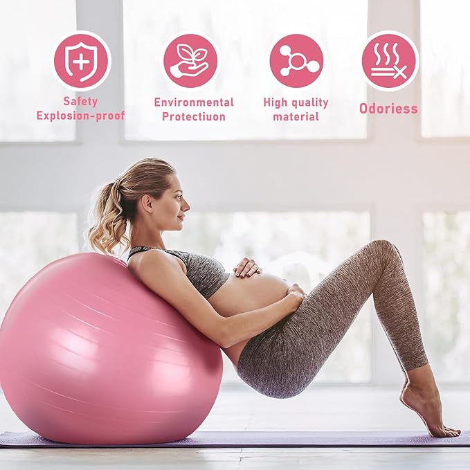 Pilates Kit for Home Workouts Women, Pilates Equipment with Pelvic Floor Exercise Devices, Figure 8 Resistance Band,Booty Bands, Large Yoga Ball for Pregnancy, Kegel Exercise, Physical Therapy
