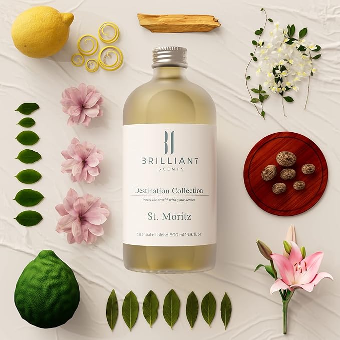 Fragrance Oil Set - Hotel Collection Diffuser Oil for Natural Aromatherapy - for Perfume, Home, Gym, Office, Candles - 16.9 FL OZ Size - St. Moritz