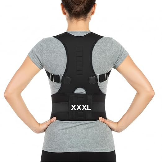 Full Back Posture Corrector for Women & Men –Adjustable back straightener posture corrector with Magnetic Therapy- Back brace for Spine, Neck & Upper Back Pain Relief - Posture Back Brace (XXXL - 39.3” – 49.5”)