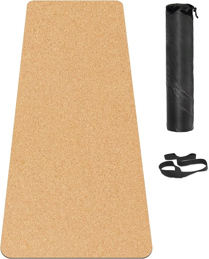 Cork Yoga Mat, with Cork Material as The Front and TPE as The Bottom of The Non-Slip Fitness Mat, Suitable for All Types of Yoga and Fitness Activities.