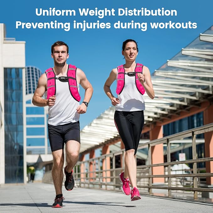 Zikopomi Weighted Vest Woman Man, 6lb/8lb/12lb/16lb/20lb/25lb/30lb Weight Vest with Reflective Stripes for Workout, Strength Training, Running, Fitness, Muscle Building, Weight Loss, Rucking Vest