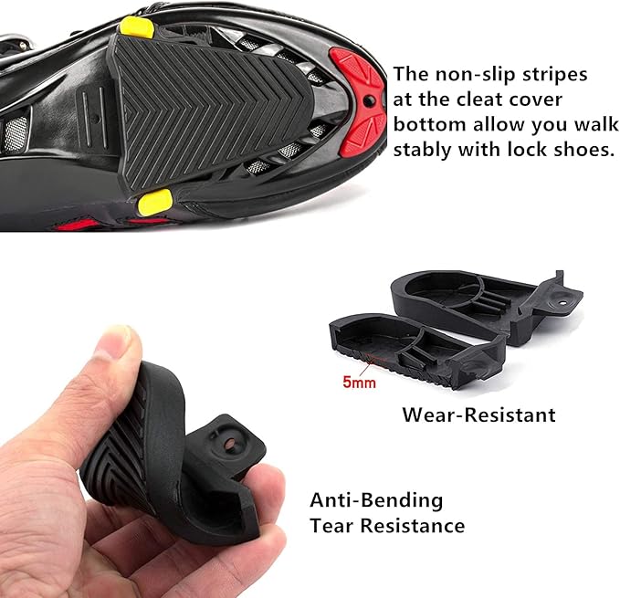 Bike Pedals Road Bike Pedals Ultralight Pedals Compatible with Shimano SPD-SL + Cleat Set + Cleat Covers, 3 in 1