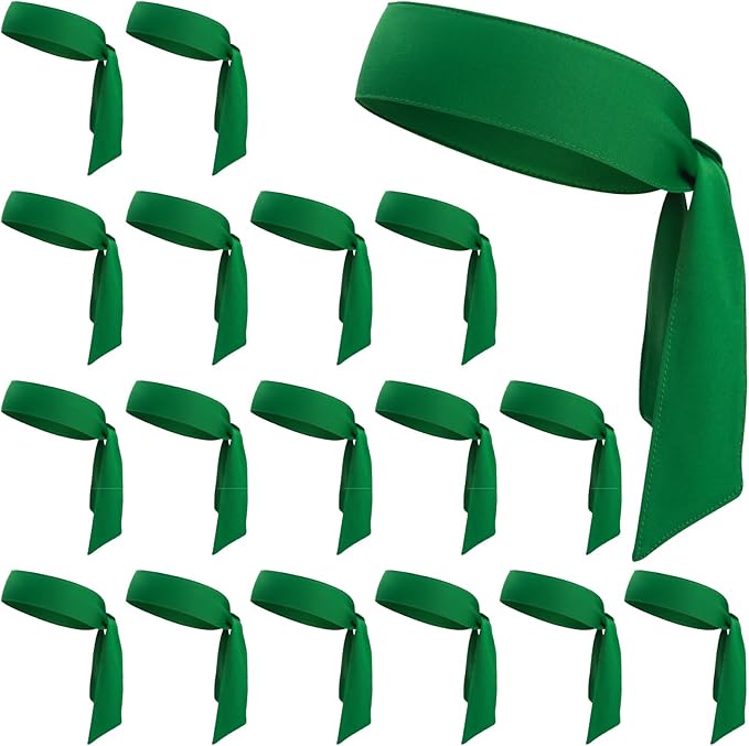 ONUPGO 18Pcs Head Ties for Men Women, Adjustable Headbands Sports Sweatband Ninja Ties Head Band, Sweat Wicking Workout Headband for Sports, Running, Tennis, Yoga, Soccer, Karate