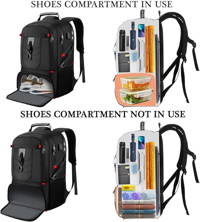 Boys School Backpack with Shoe Compartment,Gym Backpack with 17.3in Laptop Compartment for Men Women,Teens Bookbag College Students Travel Mochilas Escolares para Adolescentes