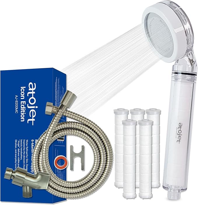Filter Shower For K-Beauty Skin Care– Pure Carbon Filters for Softer Skin & Smoother Hair | Carbon Composite Filter l 6 Month Advanced Filtration Set (AJ8200MC-SET-6MO)