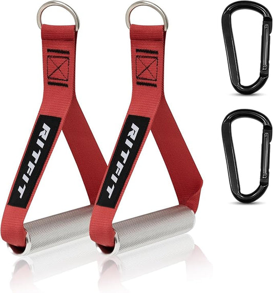 RitFit Exercise Handles for Cable Machine, Aluminum Alloy Gym Handles for Power Rack Attachments, Resistance Band Handles with Cable Crossover System & Triceps Pushdown