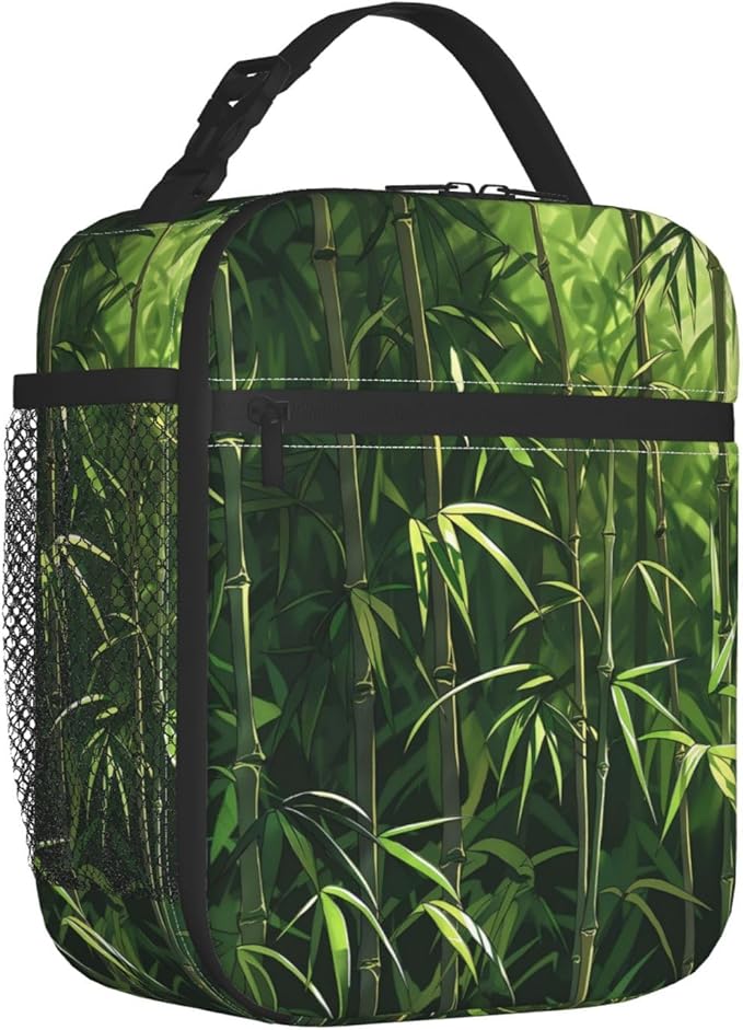 Forest Print Insulated Lunch Box Gifts for Kids Adults Tree and Leaf Nature Inspired Design Reusable Portable Lunchbox Cooler Lunchbag for Work Picnic School Travel or Hiking