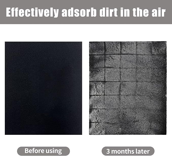 Carbon Fabric Filter 16" x 48" x 0.12" (2Pack) Replacement Activated Charcoal Hepa AC Vent Filter Carbon Air Pre Filter Fabric Sheet Carbon Pad