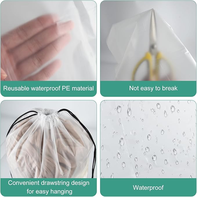 12 Pcs Shoe Bags for Travel，PLULON Clear Drawstring Travel Shoe Bags for Packing Waterproof Dustproof Shoes Organizer Pouch Travel Accessories Shoe Storage Bag for Women Men Portable Travel Essentials