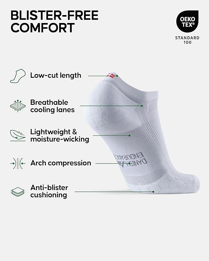 DANISH ENDURANCE Ultra-Comfort Ankle Running Socks - 3 or 5 Pack