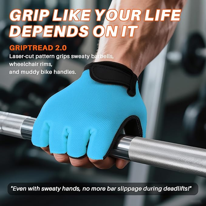 Double-Layer Deerskin Palm Gym Gloves: Anti-Slip Workout Gloves for Men & Women | Weight Lifting, Cycling, Rowing | Breathable 3D Padded Design