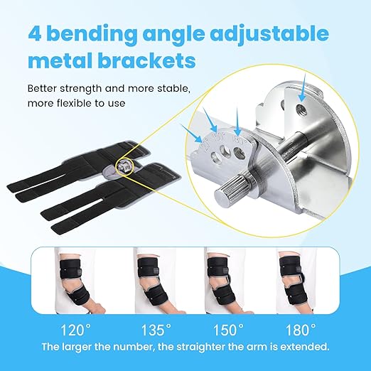Cubital Tunnel Syndrome Elbow Brace, Ulnar Nerve Entrapment Splint, Elbow Immobilizer for Night Sleeping and Day Working, 4 Angles Adjustable, Fit Women & Men, Right & Left Arm - S