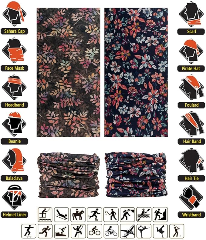 Headband Neck Gaiter Head Wrap Headwear Face Mask Magic Scarf Bandana for Men and Women