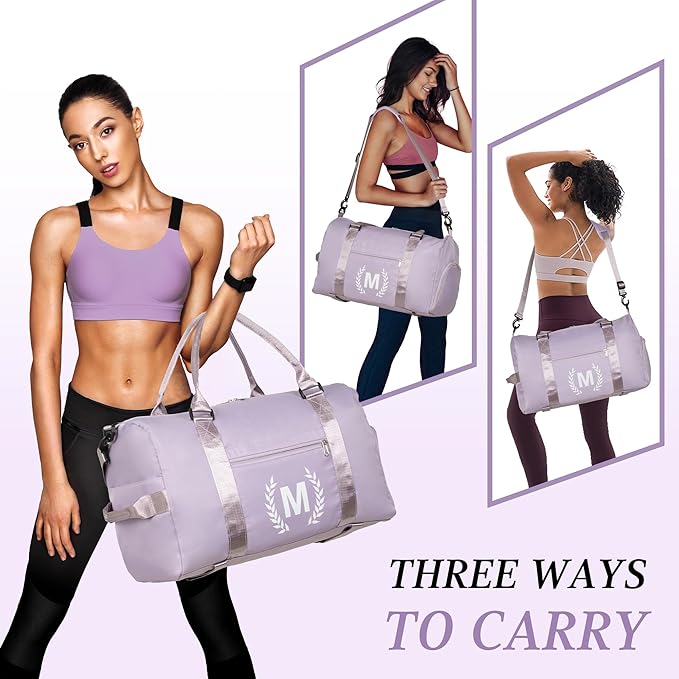Gym Bag with Shoe Compartment - Personalized Monogrammed Duffle for Sports, Travel, and Workout with Initials