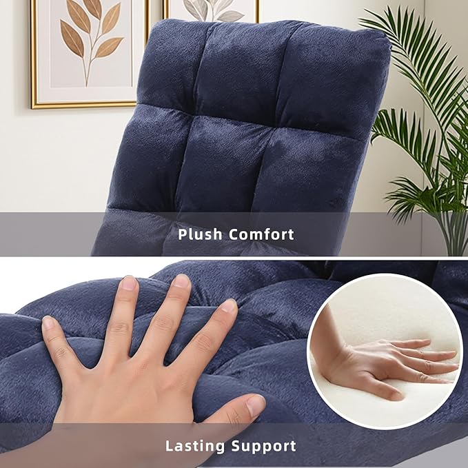 FLOGUOR Indoor 5-Position Adjustable Floor Chair with Back Support Folding Padded Gaming Sofa Chair, Lounge Chair for Adults Video Gaming, Perfect for Meditation, Reading QL050-NA