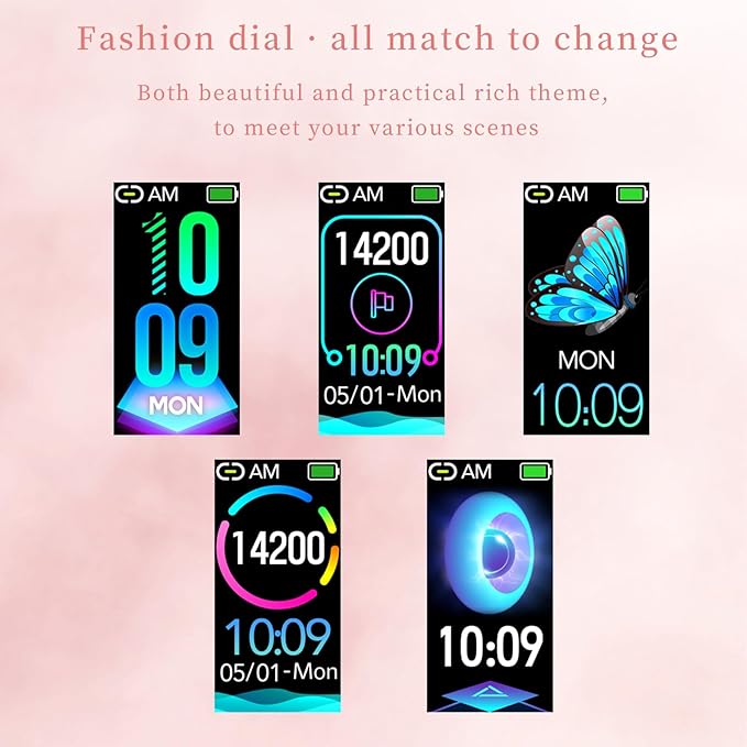 Yihou Fitness Trackers for Women Smart Watch Fitness Watch with Sleep Monitoring Heart Rate Monitor Step Counter Female Health Multiple Sport Modes for Android iOS Chain Gold