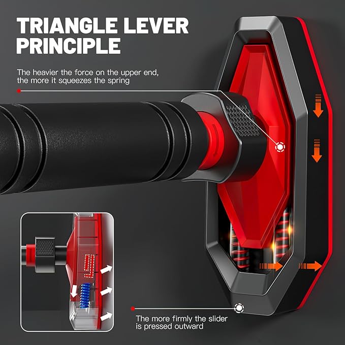 Doorway Pull Up Bar, Strength Training Chin up Bar without Screws, Adjustable 25.55-39.37in Width, Portable Gym Equipment for Doorway - Max Load 440lbs for Home Gym Upper Body Workout