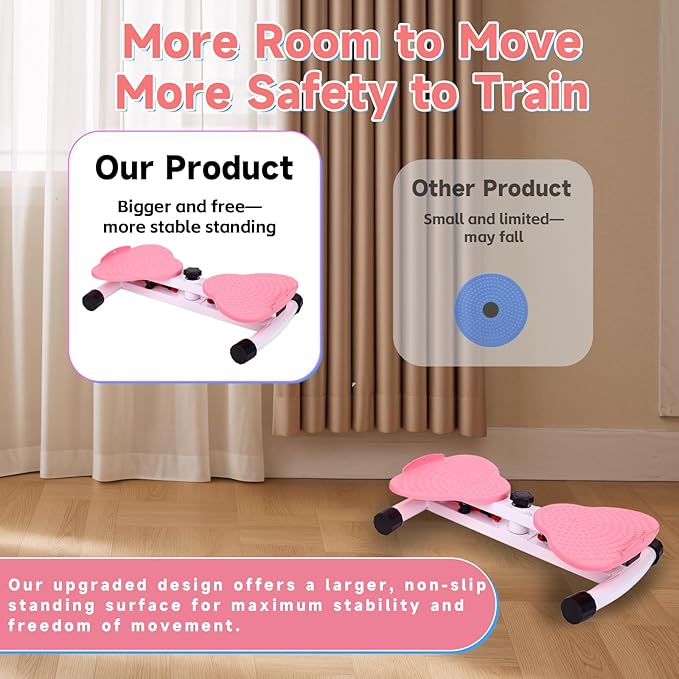 Waist Twister, Waist Twisting Machine, Waist Twister Machine Exercise, Ab Roller with 350 lbs Ab Twister, 20dB Ultra-Quiet Noiseless Home Gym Exercise Equipment for Women Men (Pink)