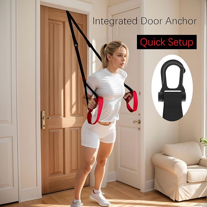 Home Suspension Straps Training Kit, Gym Bodyweight fitness All in One Workout for Full Body, with Safety Sign, Big Poster&Mess Bag