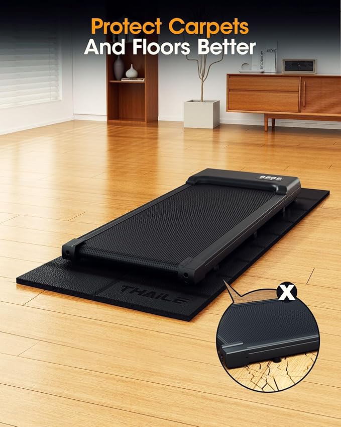 Treadmill Walking Pad Mat for Carpet Floors 71x32,1/4“Thick Treadmill Mat for Hardwood Floors,Mat for Under Exercise Equipment on Carpet,Noise Shock Absorption