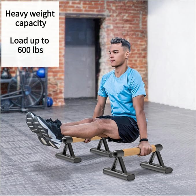 SELEWAERE Parallettes Floor Workout Push Up Handles Non-Slip Pushup Bars Handstand Bars for Calisthenic Fitness Sturdy Steel Tubing, Load up to 600 lbs