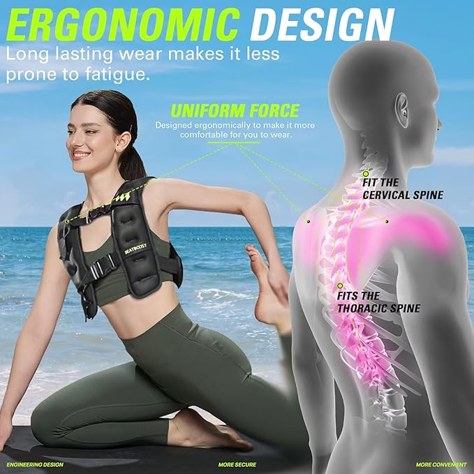 Weighted Vest Men 10lb/15lb/20lb/25lb/30lb/35lb/40lb Weight Vest with Ironsand for Strength Training Running Walking Workout