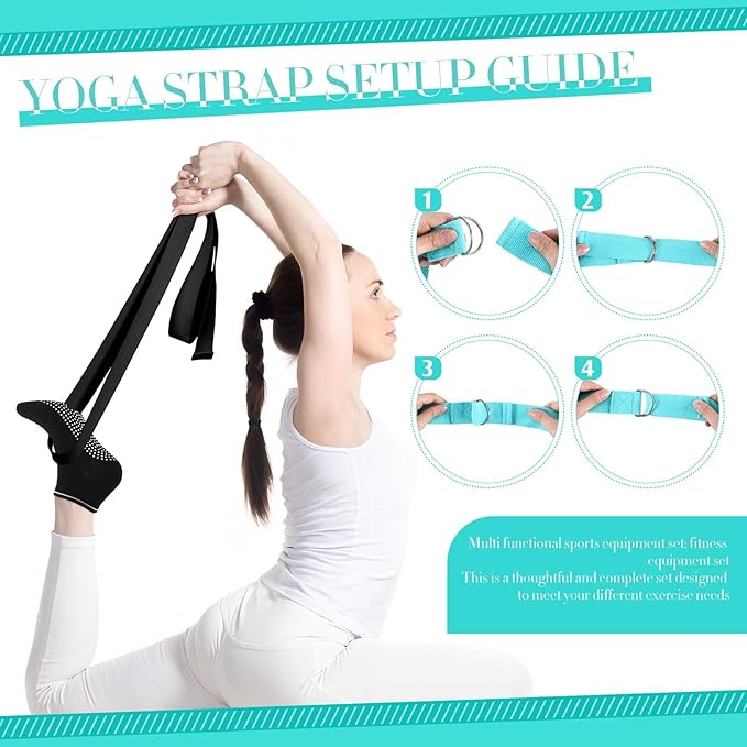 Poen Home Pilates Kit for Women Pilates Equipment Ring and Ball Set with Stretching Strap 8 Resistance Bands Non Slip Socks Gym Back Bags Exercise Equipment for Workout