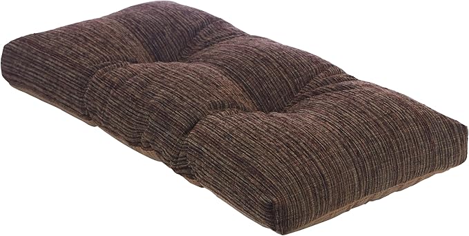 Klear Vu Corner Nook or Piano Seat Omega Non-Slip Tufted Bench Cushion for Indoor Furniture, Entryway Storage, Bay Window, 30 Inches, 14 Brown