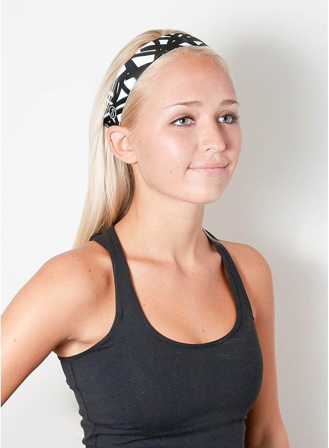 Sweaty Bands Womens Girls Headband - Non-Slip Velvet-Lined Workout Hairband - Turbulence 1.5-Inch