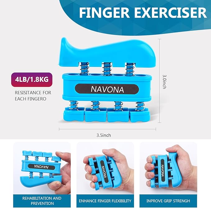 13 PCS Grip Strength Trainer Kit, Hand Gripper Strengthener, Forearm Strengthener, Finger Strengthener, Finger Exerciser, Stress Relief Ball, Forearm Workout Ring for Muscle Building and Injury Recover