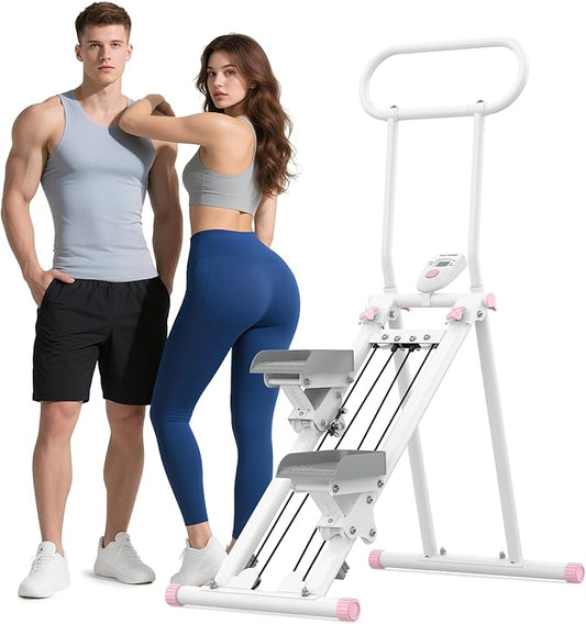 HXD-ERGO Stair Stepper for Home Gym,Folding Vertical Climber Cardio Exercise Machine,Stair Climber for Full Body Workout with Adjustable Handlebar for Women & Men