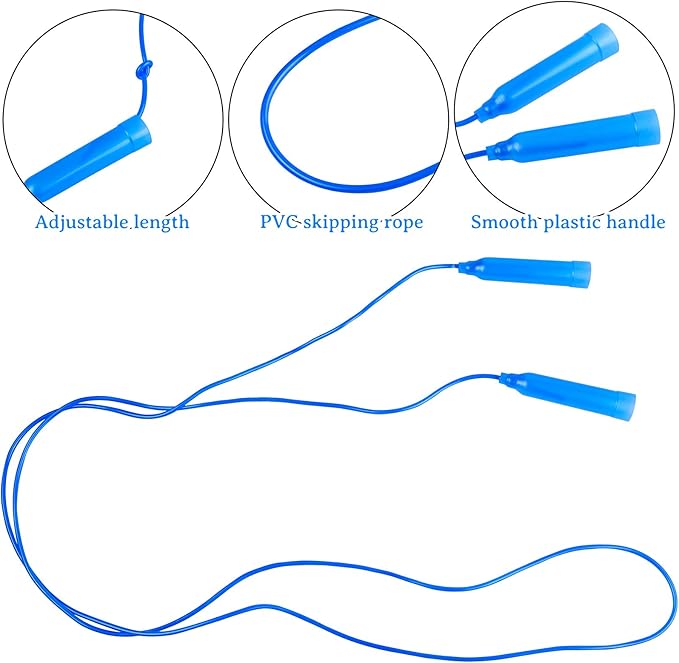 Elcoho 10 Pack Colorful Kids Jump Rope Set Adjustable Plastic Kids Jump Rope Skipping Rope Outdoor Jump Ropes Great Party Favor