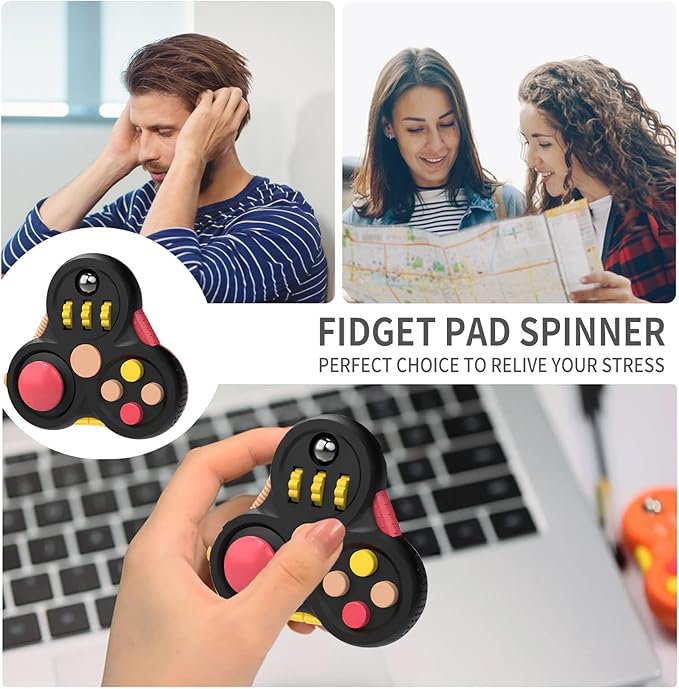 Fidget Toys for Adults,1PCS Fidget Pad Easter Basket Stuffers for Boys Girls,Stress Relief Cube Clicker Controller with Quiet Fidgets,ADHD Autism Fidget Spinner for Office Desk Travel Games
