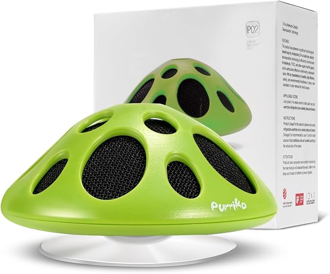 Purriko Fridge Deodorizer,Last up to 10 Years,Refrigerator Odor Eliminator,Fridge Smell Eliminator,More Effective than Baking Soda and Bamboo Charcoal Air Purifying Bags,Green