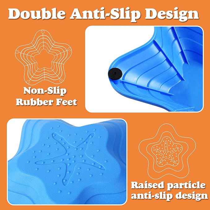 Gentle Monster Stepping Stones for Kids, Set of 8 PCS for Balance with Non-Slip Bottom - Exercise Coordination and Stability