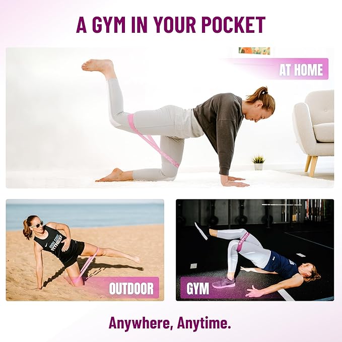 Latex Mini Resistance Bands Sets for Trainers, Bootcamp, Gym for Men and Women in Fun Colors - Ebook, Videos and Workout Chart Included by Iron Core Fitness