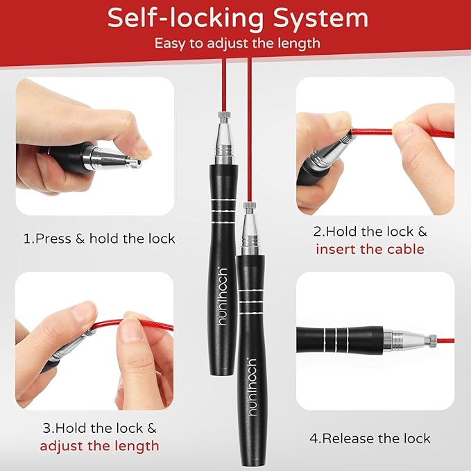 Speed Jump Rope for Men Women Adults, Workout Fitness Boxing Jumping Ropes with Smooth Rotate Double Bearing Balls, Double Under Skipping Rope with 2 Pcs Tangle-free Cable to Replacement