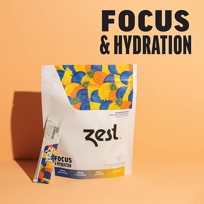 Zest Hydration Electrolyte Powder - Variety Pack - Mix w/Water - 28 Travel Packets - Low Sugar Supplement - Recovery, Energy, & Focus Drink - IV Pillars of Liquid Rehydration incl Salt & Potassium