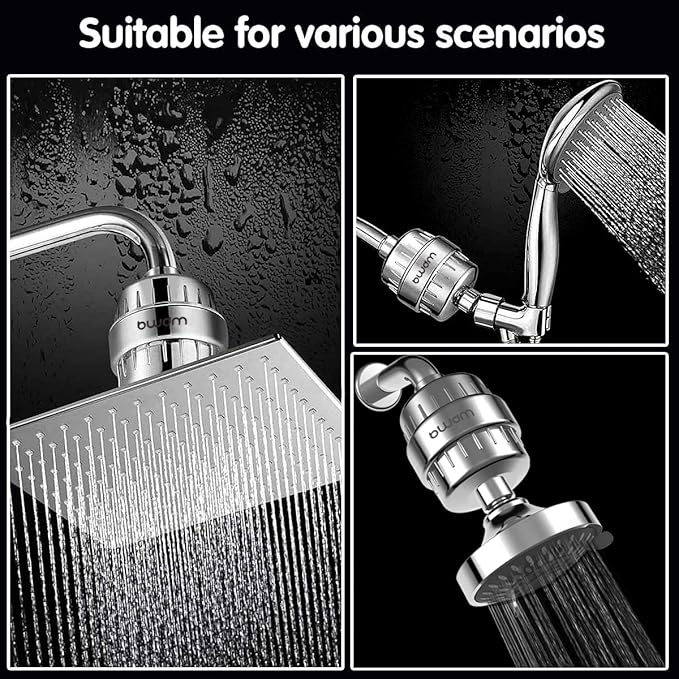 Shower Filter Replacement Cartridge, 15 stage, High Output, Vitamin C, Removing Heavy Metals Hard Water.Universal with Any Shower Filter of Similar Design.Pack of 2