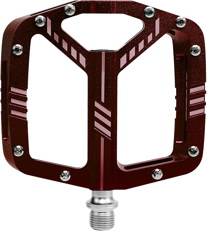 BUCKLOS MTB Flat Pedals Mountain Bike Pedals, 3 Bearings CNC Adult Road Bike Pedals, Bicycle Platform Aluminum Alloy Non-Slip Pedal for Gravel Bike/BMX 9/16"(Black)