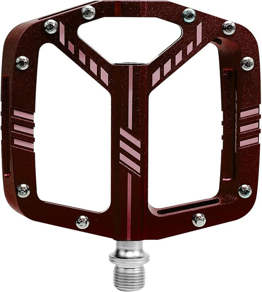 BUCKLOS MTB Flat Pedals Mountain Bike Pedals, 3 Bearings CNC Adult Road Bike Pedals, Bicycle Platform Aluminum Alloy Non-Slip Pedal for Gravel Bike/BMX 9/16"(Black)