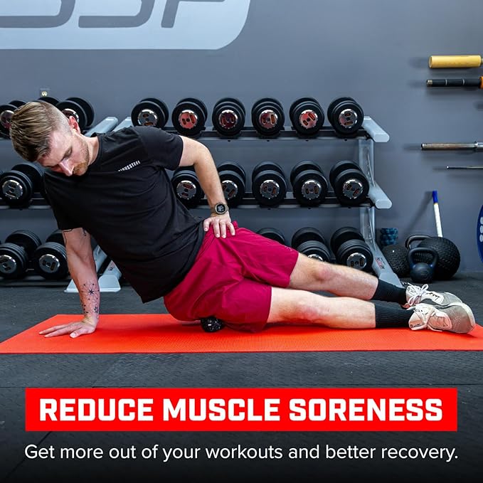 SERIOUS STEEL FITNESS Massage Ball - Deep Tissue Muscle Knot Release Tool - Back, Legs, Shoulders, and More (3" Black Massage Ball)