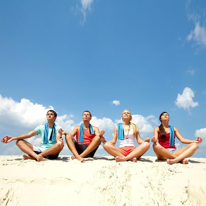 Biange Cooling Towels (40"x 12", Pack of 10) for Neck and Face, Cold Towel for Hot Weather, Sports, Workout, Fitness, Gym, Yoga, Golf, Pilates, Travel, Camping & More