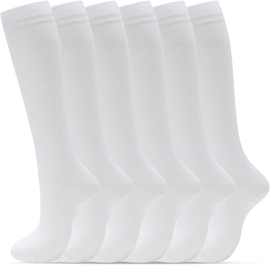 fenglaoda Compression Socks for Women Men Support Circulation 6 Pairs Socks For Nurse, Travel, Flight