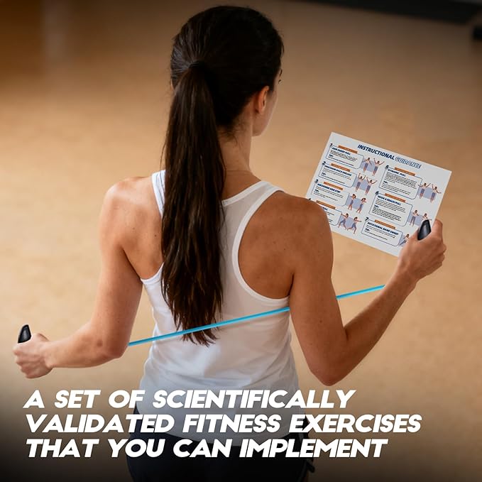 Resistance Bands with Handles - Home Fitness Equipment for Upper Body Toning, 20 lb Exercise Bands to Improve Mobility & Stability, Portable Resistance Bands for Women Men